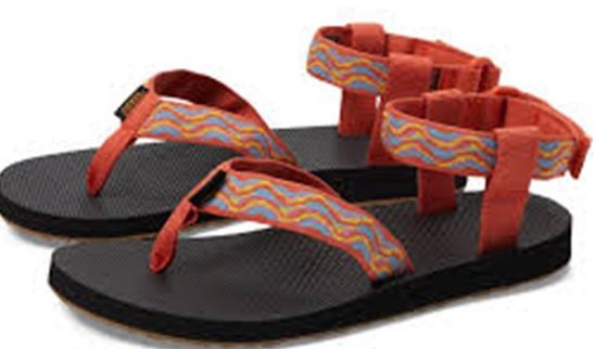 TEVA ORIGINAL SANDAL REVIVE WOMEN'S SANDALS - SIZE: WOMEN 8 - BLACK/ORANGE - Like New