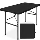 Best Choice Products 4ft Plastic Folding Table Indoor Outdoor Heavy Duty - Black - Brand New