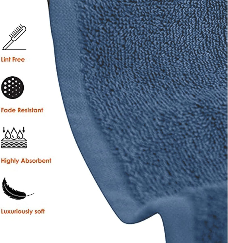 SIMPLE ELEGANCE 6-PACK PLUSH BATH TOWEL SET (27X52 INCH) - BLUE - Brand New