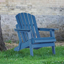 LGLRTD OVERSIZE WOODEN OUTDOOR FOLDING ADIRONDACK CHAIR - BLUE - Like New