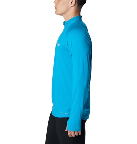 COLUMBIA MEN'S STANDARD M ENDLESS TRAIL 1/2 ZIP MESH LS - OCEAN BLUE - SIZE L - Brand New