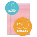 TOPS PRISM WRITING PADS, LEGAL RULE, PINK, PERFORATED 50 SHEETS 12 PACK (63150) - Brand New