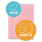 TOPS PRISM WRITING PADS, LEGAL RULE, PINK, PERFORATED 50 SHEETS 12 PACK (63150) - Brand New