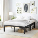 ULIESC KING SIZE BED FRAME PLATFORM 14 INCH HIGH METAL FRAME NOISE-FREE BLACK - Like New