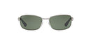 RAY BAN RB3478 004/58 60-17 POLISHED GUNMETAL FRAME G-15 GREEN LENSES - Like New