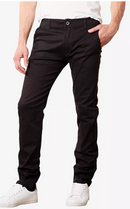 GALAXY BY HARVIC MEN'S SUPER STRETCH SLIM FIT CHINO PANTS - BLACK - 34X32 - Brand New