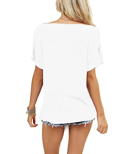 REVETRO WOMENS SEXY OFF THE SHOULDER TOPS SUMMER SHORT BATWING SLEEVE T-Shirt - Brand New