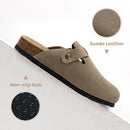 XIakolaka Women Suede Clogs Adjustable Buckle Slip On Home Clog Taupe Size 9 - Like New