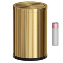 cleaning Stainless Steel Trash can with Flipping Lid (Golden monolayer) - Brand New