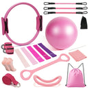 BJBXGDT PILATES RING CIRCLE SET 18 PCS EXERCISE EQUIPMENT - PINK - Like New