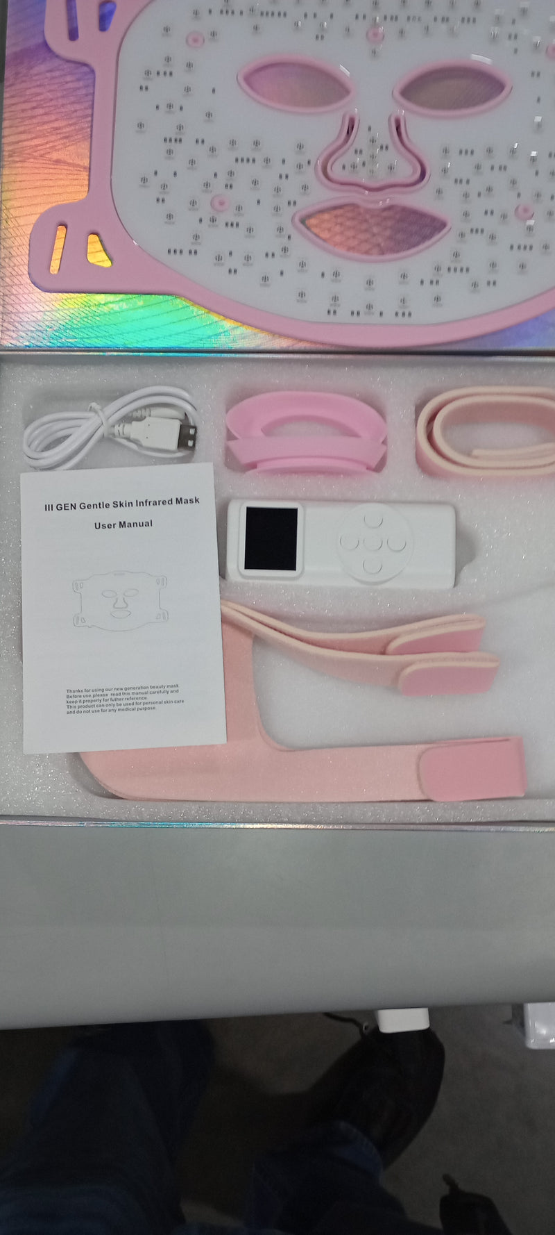 3RD GEN GENTLE MASK RED LIGHT THERPY LED FACE MASK LIGHT THERAPY AT HOME - PINK - Like New