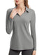 FKEEP WOMEN TENNIS GOLF SHIRT LONG SLEEVED TOP SPORT ACTIVEWEAR LIGHT GREY M - Like New