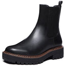 ATHLEFIT WOMEN'S CHELSEA ANKLE BOOTS PLATFORM SLIP ON SIZE: WOMEN 7 - BLACK - Like New