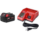 MILWAUKEE M18 REDLITHIUM XC 5.0AH BATTERY AND CHARGER STARTER KIT - BLK RED - Like New