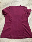 INFINITY CHEROKEE ROUND NECK NURSE SCRUB TOPS FOR WOMEN WITH 3 POCKETS L - WINE - Like New