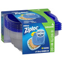 ZIPLOC FOOD STORAGE CONTAINERS LIDS SMART SNAP TECHNOLOGY 4 CT सपाट-70935 CLEAR - Brand New