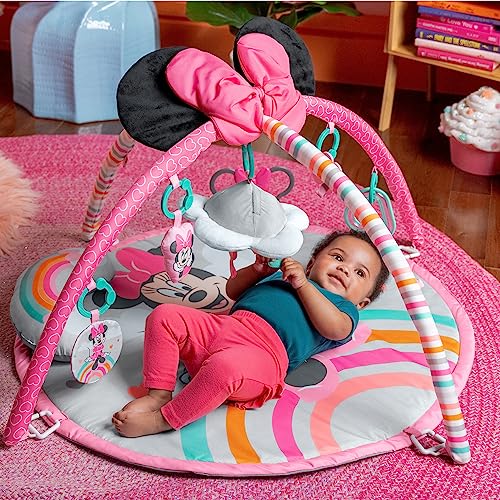 BRIGHT STARTS DISNEY BABY MINNIE MOUSE FLOWER BESTIES ACTIVITY GYM - PINK - Like New