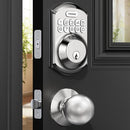 TEEHO TE001K Keyless Entry Lock with Handle, Smart Auto-Locking - Satin Nickel - Like New