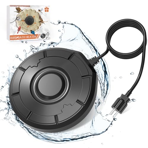 CEARKTIY BIRD BATH HEATER BIRDBATHS DE-ICER BIRDBATH WATER HEATER - BLACK - Like New