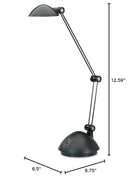 ALERA ALE TWIN-ARM TASK LED LAMP W/USB PORT 18 1/2" HIGH - BLACK - Like New