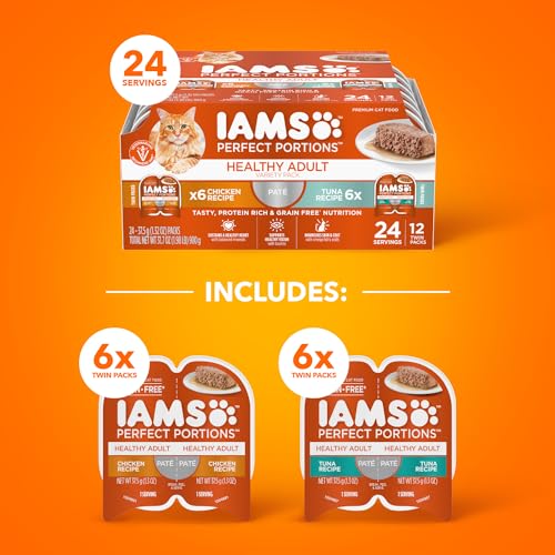 IAMS PERFECT PORTIONS WET CAT FOOD CHICKEN/TUNA HOLIDAY VARIETY PACK OF 24 - Brand New