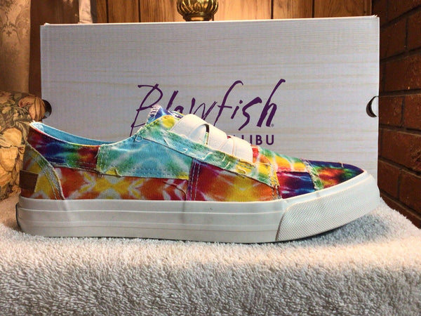 BLOWFISH WOMEN’S BLOWFISH MALIBU SNEAKER US 10/UK 8.5 - RAINBOW TIE-DYE CANVAS - Brand New