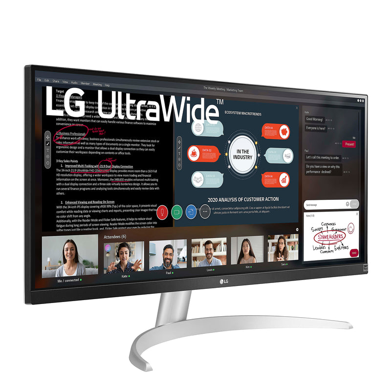 LG 29" ULTRAWIDE FHD 2560x1080 HDR MONITOR WITH FREESYNC 29WP50S-W - WHITE Like New