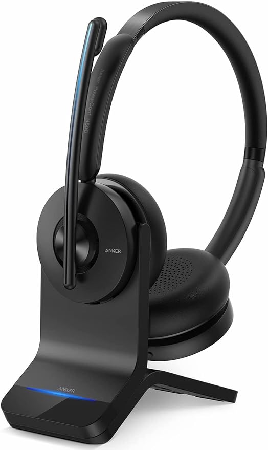 Anker PowerConf H500 Charging Stand Dual-Ear Headset Microphone - Scratch & Dent