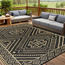 VSIWB Waterproof Outdoor Rug 9x12 ft, Reversible Plastic Straw Mat - Black - Brand New