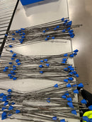 OCM LONG 8-1/4 END SNAP TIES WITH CONE- BOX OF 100 - SILVER/ BLUE - Like New