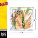 Glad Zipper Food Storage Sandwich Bags 100 Count Pack of 12 B0036B8QJM - Brand New