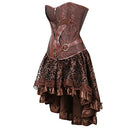 frawirshau Women's Steampunk Corset Dresses Halloween Costumes Brown XL - Brand New