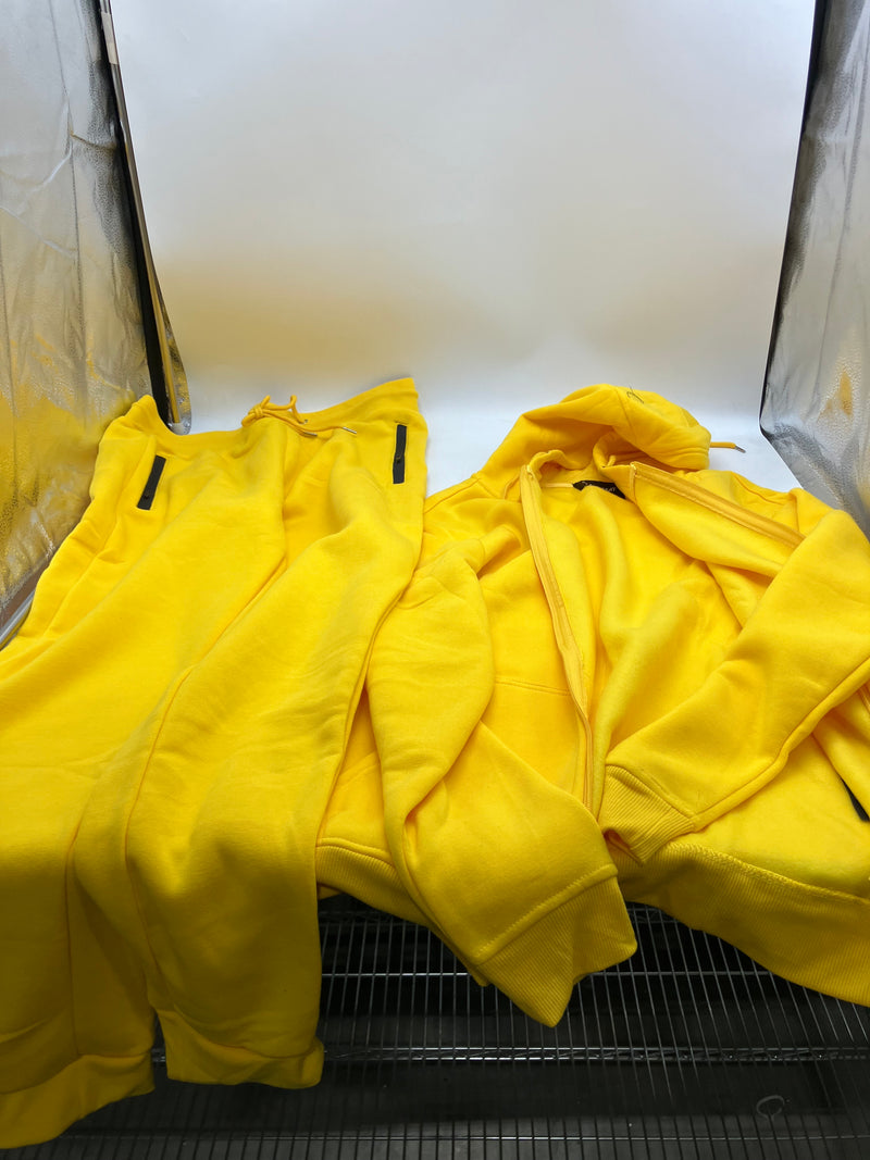 BLAZE BEAT TWO PIECE TRACK OUTFIT, HOODIE & SWEATPANTS, SIZE XL, YELLOW, HR24005 - Brand New