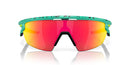 OAKLEY SPHAERA SUNGLASSES 130MM, 3N - MATTE CELESTE/BLACK NEURON/RUBY - Like New