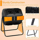 B0BQM79WXP Composting Bins 43 Gallon Outdoor Tumbling Compost Bin Orange Door - Brand New