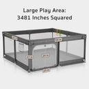 UANLAUO BABY PLAY PEN SAFETY BABY PLAY YARDS 59"×59" PLAYPEN-GRAY-04 - GRAY - Like New