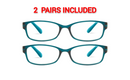 ABIGAIL BLUELIGHT OPTICAL COLOR READING GLASSES 2 PAIR Choose Magnification New