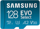 SAMSUNG EVO SELECT MICRO SD-MEMORY-CARD ADAPTER 128GB METAL - BLUE/WHITE - Like New
