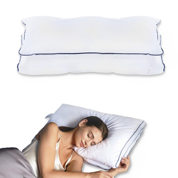 SKG Feather Adjustable Cervical Neck Bed Pillow - White - Like New