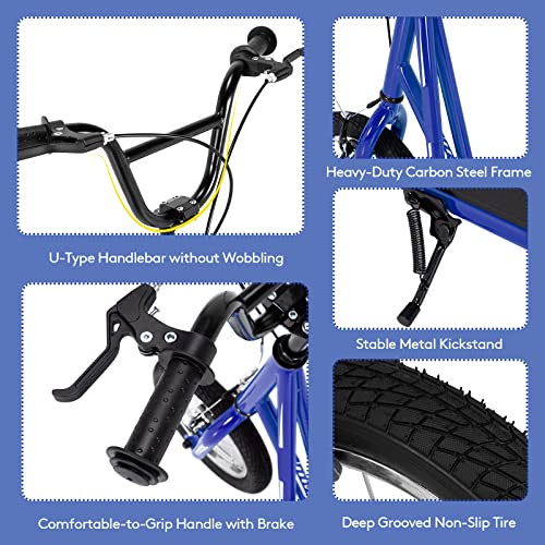 GOPLUS YOUTH KICK SCOOTER KIDS KICK SCOOTER W/ 12-INCH WHEELS 8+ - BLUE - Like New