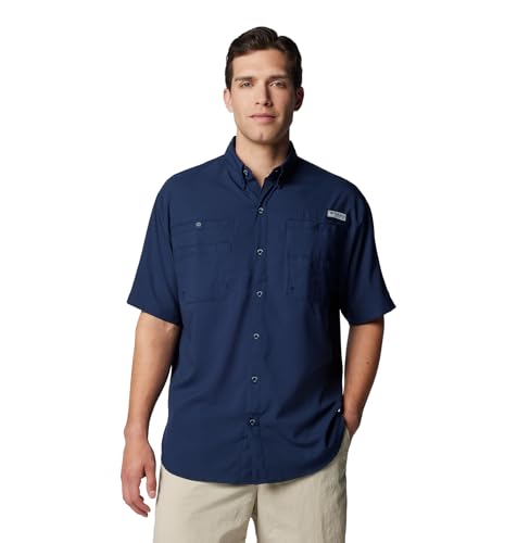 COLUMBIA MEN'S TAMIAMI II SHORT SLEEVE SHIRT - SIZE: MEN L - COLLEGIATE NAVY - Brand New