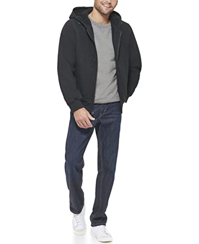 LEVI'S WORKWEAR FAUX SHEARLING LINED COTTON CANVAS JACKET, SIZE L, BLACK - Brand New