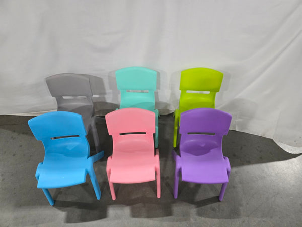 AXIDOU 6 PACK PREMIUM 11" H PLASTIC STACKABLE SCHOOL CHAIRS - MULTICOLOR - Like New