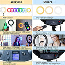 Weeylite WE-10 18" RGB Light Ring Tripod Stand Phone Holder B087WYSNV9 - Black - Brand New