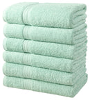 SIMPLY LOFTY 100% Cotton Bath Towels 24x46 Inch 6 Pack Towels Set - Aqua - Like New