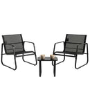 DUMOS 3 Piece Set, Patio Furniture with Table and Chairs, Sectional Bistro-Black - Brand New