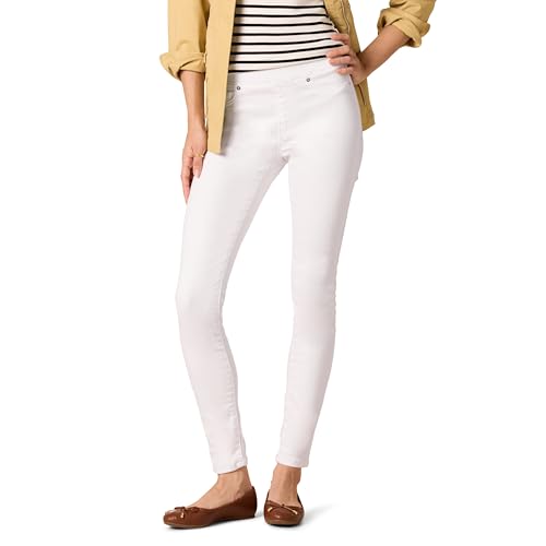 AMAZON ESSENTIALS WOMEN'S MID-RISE STRETCH PULL-ON JEGGING SIZE: WOMEN 16 WHITE - Brand New