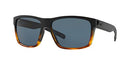 COSTA DEL MAR MEN'S SLACK TIDE RECTANGULAR POLARIZED 580P MATTE BLACK/GRAY - Like New