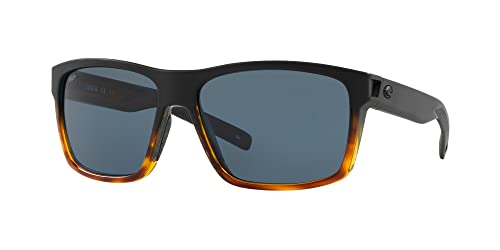 COSTA DEL MAR MEN'S SLACK TIDE RECTANGULAR POLARIZED 580P MATTE BLACK/GRAY - Like New