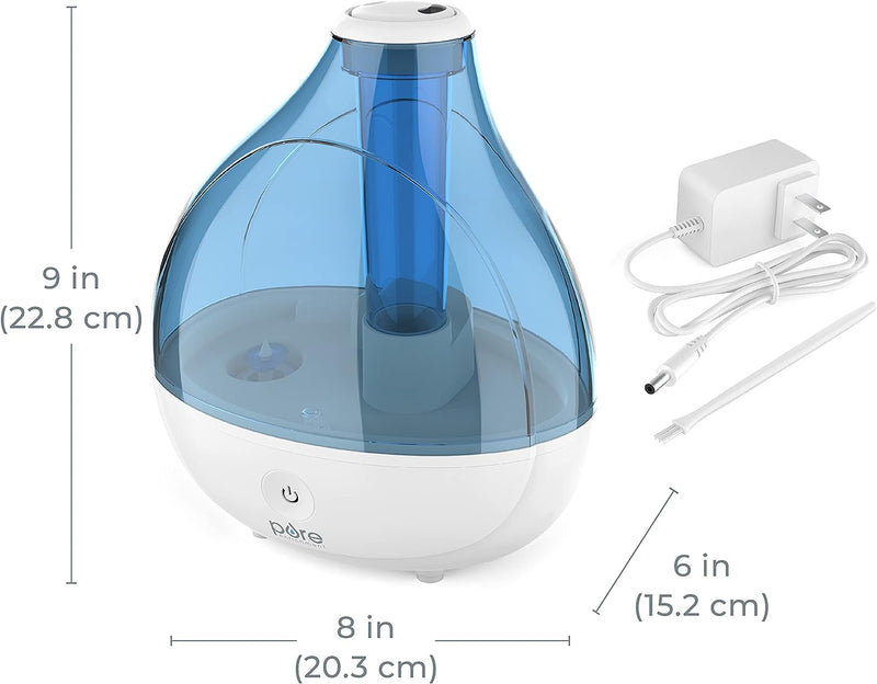 Pure Enrichment Ultrasonic Humidifier for Bedroom PEHUMIDIF Blue/White Like New